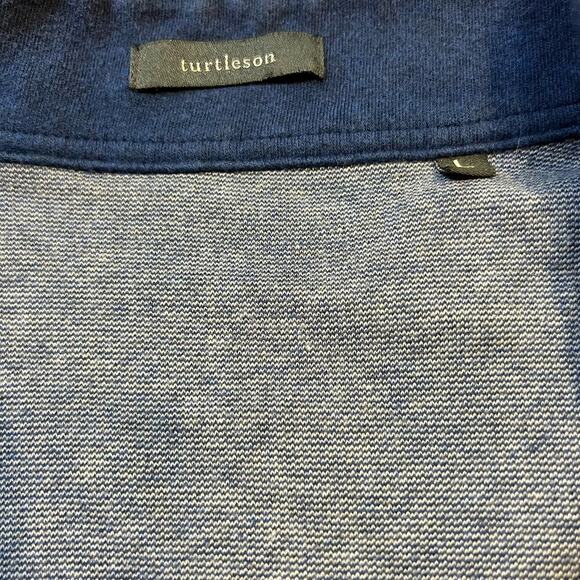 Turtleson Men’s 1/4 Zip Golf Vest Size Large Knit Cotton Comfort Navy - Picture 3 of 6